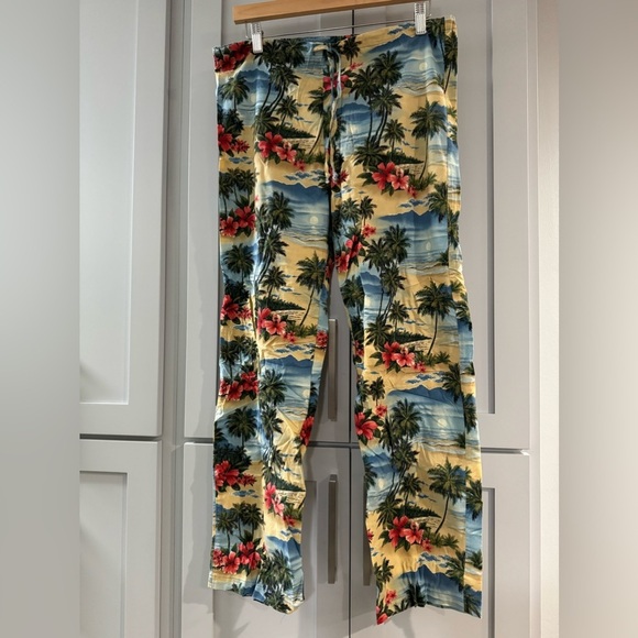 Vintage 100% Cotton Made in USA Hawaiian Tropical Drawstring Pants small/medium - Picture 3 of 6